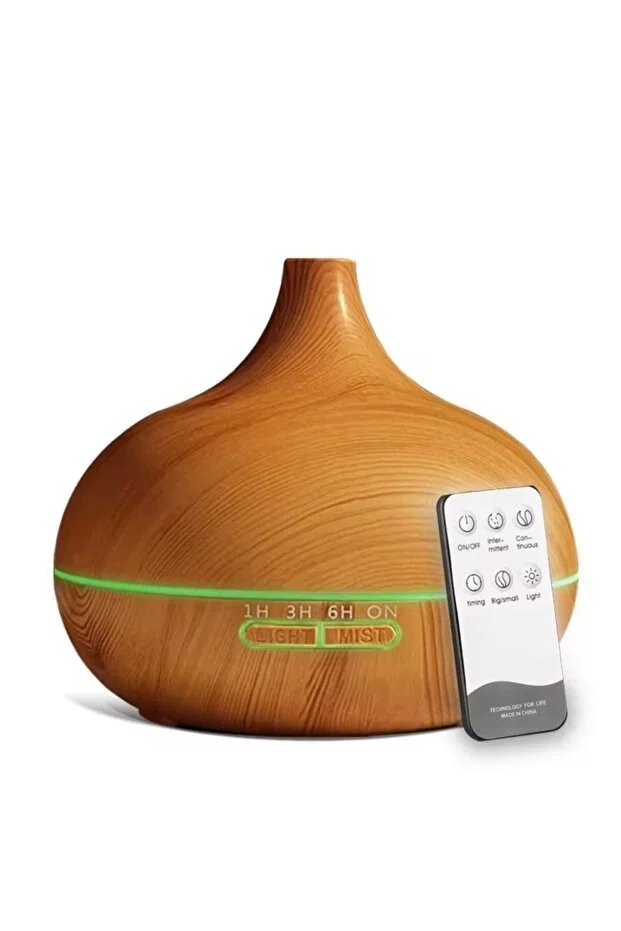 Aroma Difüzör Gece Işığı 7 Led Nemlendirici Kumandalı 550 ml Buhar Makinesi görsel 2
