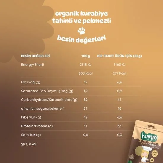 Organik Tahinli ve Pekmezli Vegan Kurabiye 55 Gr görsel 5
