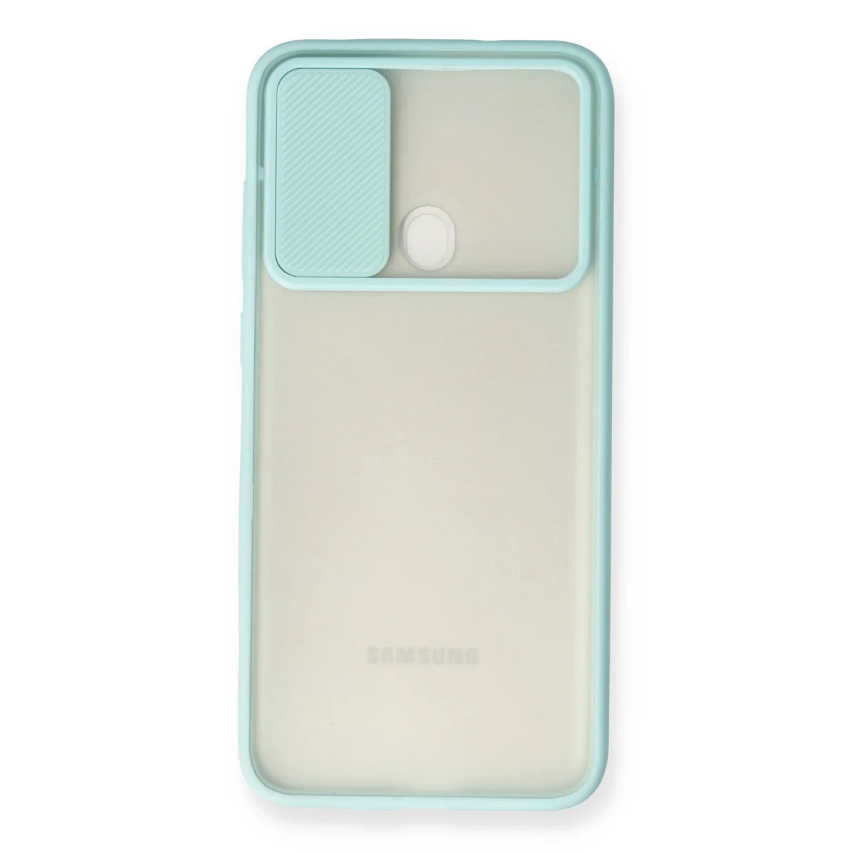 Samsung Galaxy A11 Kılıf Palm Buzlu Kamera Sürgülü Silikon - Turkuaz görsel 2