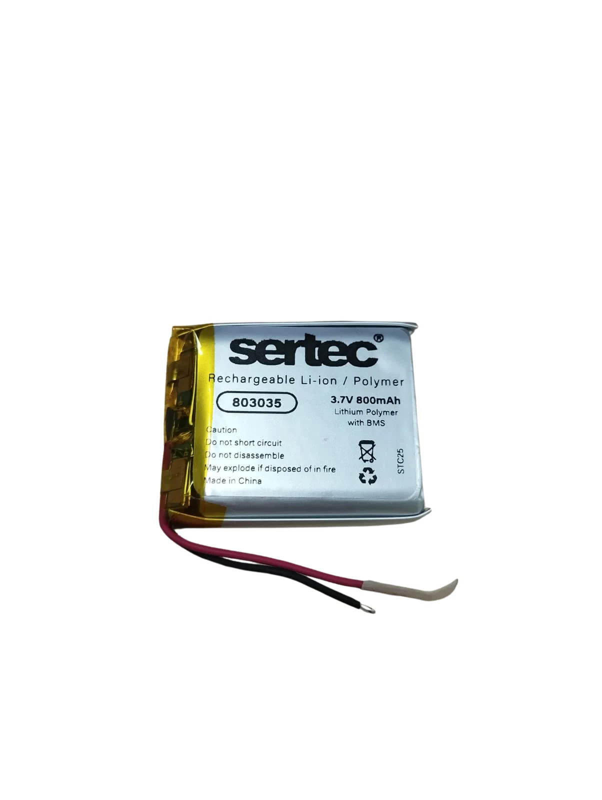 803035 3.7V 800 MAh Li-Polymer Pil (Devreli/1.5A)