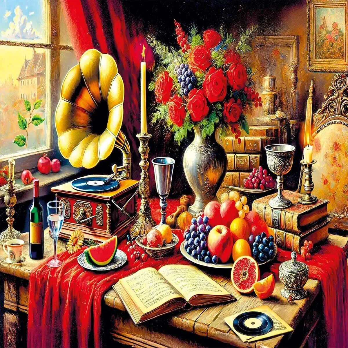 20846 PUZZLE 1000 Silent Melody on a Baroque Table görsel 2