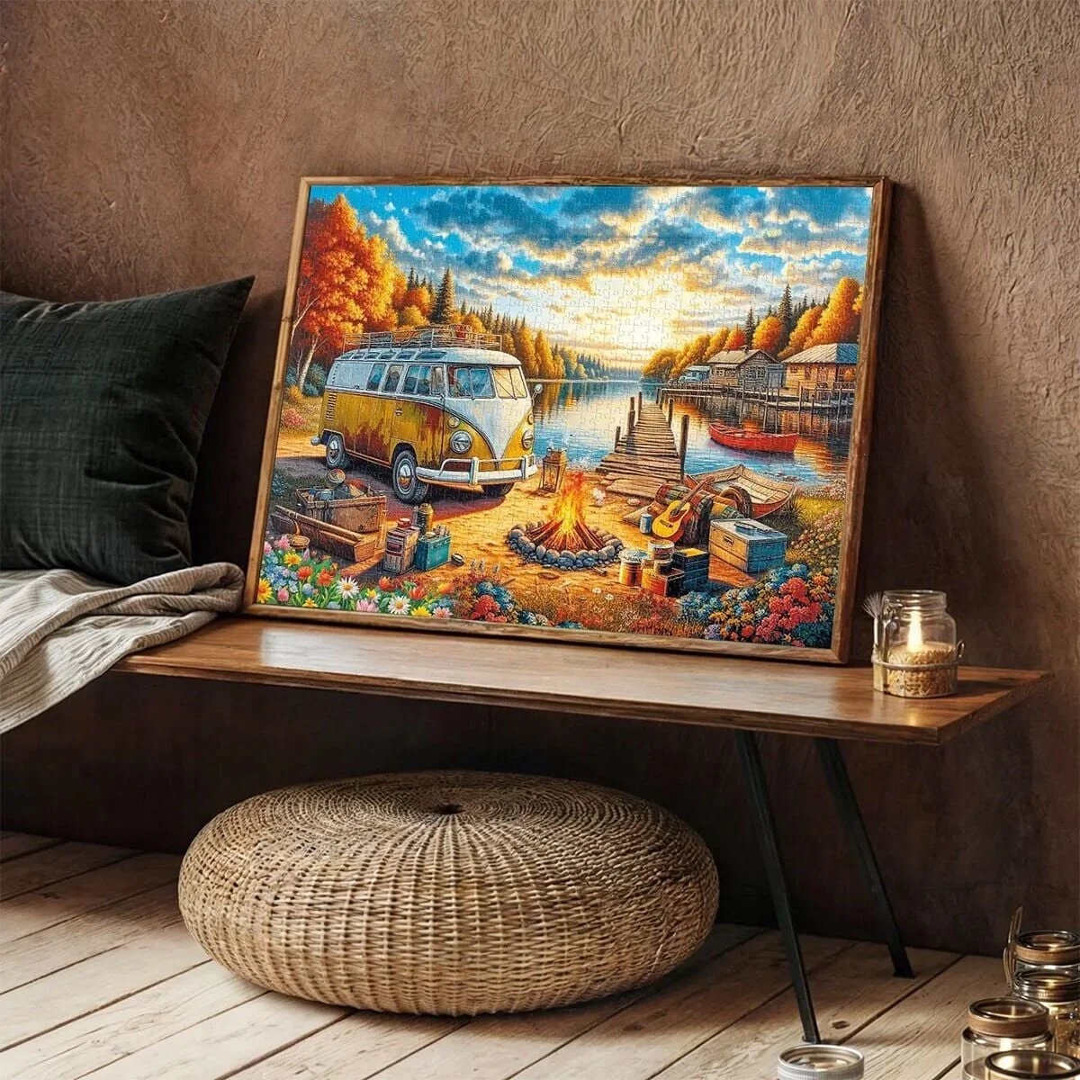 20810 Puzzle 1000 Vos Vos Camp Fire St Sunset görsel 3