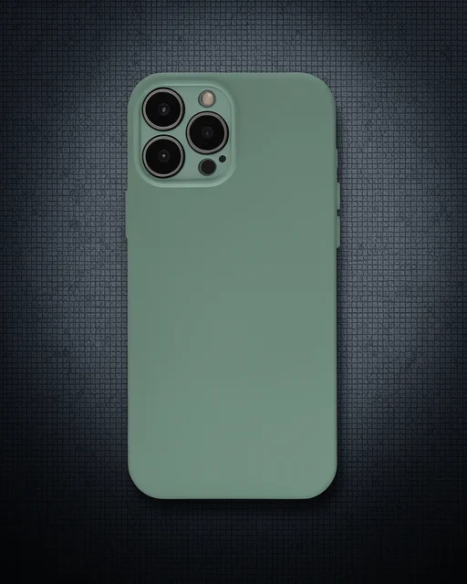 Apple İphone 13 Pro Kılıf Nano İçi Kadife Silikon - Su Yeşili