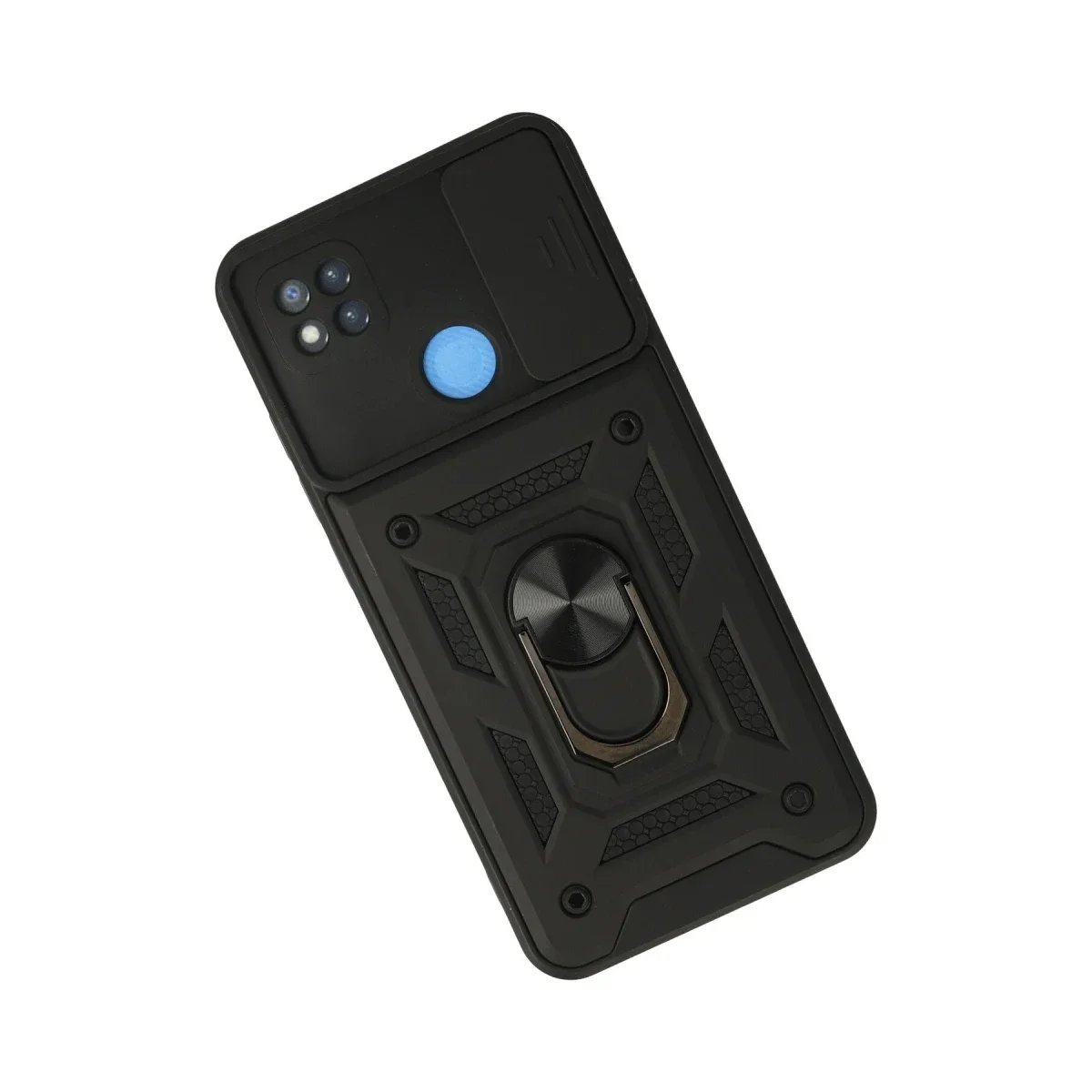 Xiaomi Redmi 9C Kılıf Pars Lens Yüzüklü Silikon - Siyah görsel 3