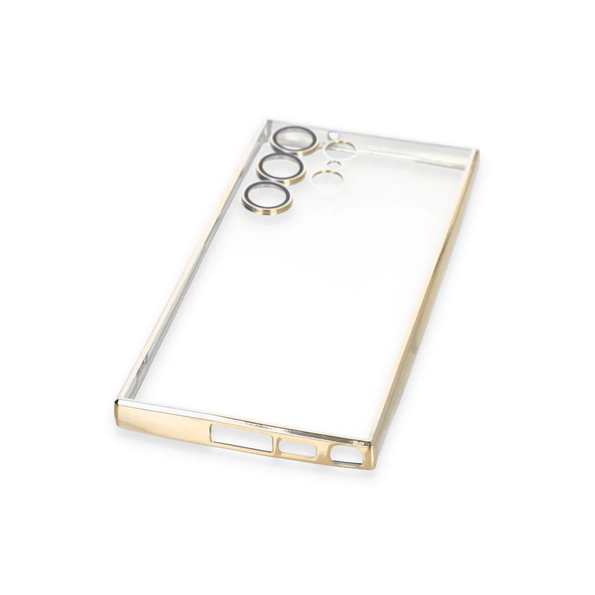 Samsung Galaxy S23 Ultra Kılıf Razer Lensli Silikon - Gold görsel 5