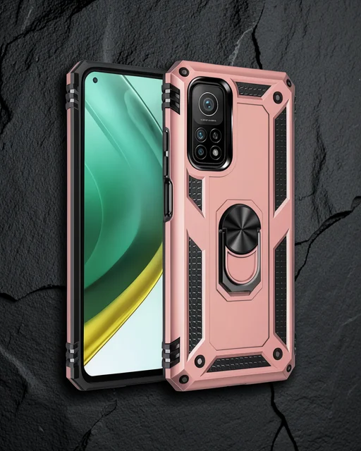 Xiaomi Mi 10t Pro Kılıf Sofya Yüzüklü Silikon Kapak - Rose