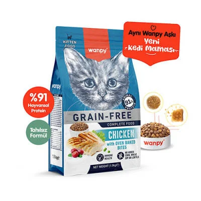 With Oven Baked Bites Tavuklu Tahılsız Yetişkin Kedi Maması 1,5 Kg