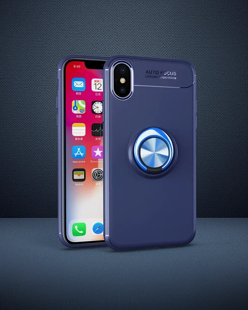 Apple İphone Xs Max Kılıf Range Yüzüklü Silikon - Mavi