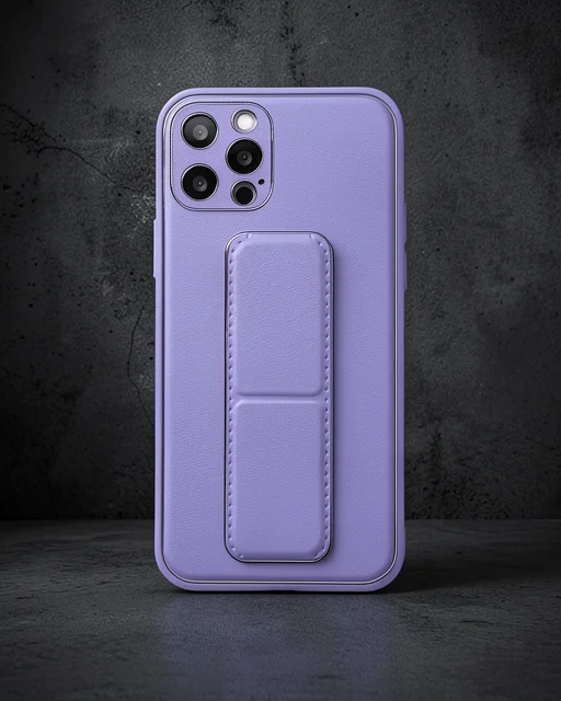 Apple İphone 12 Pro Kılıf Coco Deri Standlı Kapak - Koyu Lila
