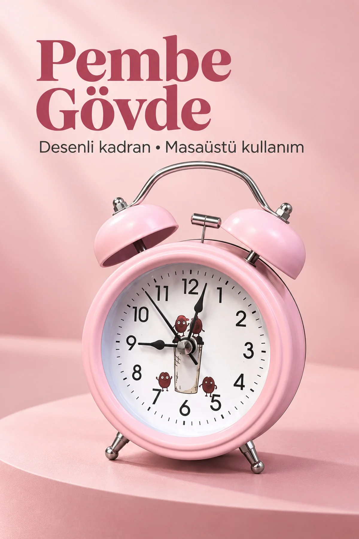Yatak Odası İçin Çift Çanlı Dekoratif Çalar Saat görsel 4