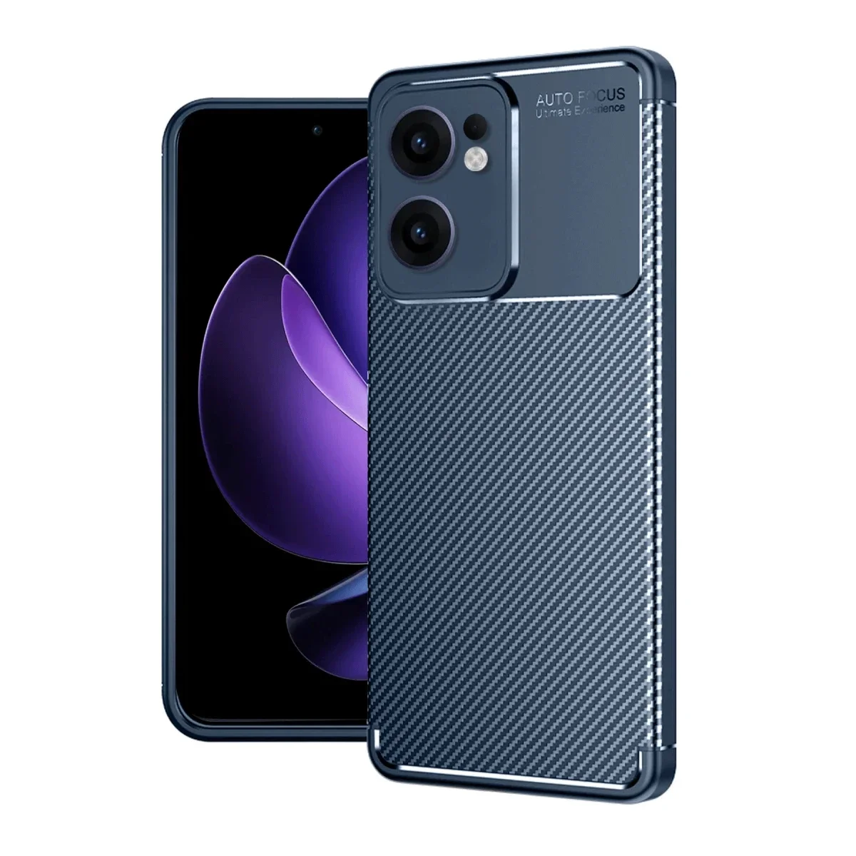 Oppo Reno 13F Kılıf Auto Focus Karbon Kapak - Lacivert