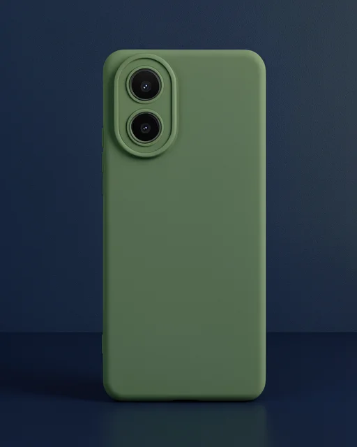 Oppo A38 Kılıf Nano İçi Kadife Silikon - Koyu Yeşil