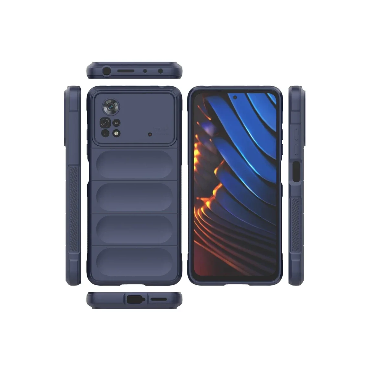 Xiaomi Poco X4 Pro 5G Kılıf Optimum Silikon - Lacivert görsel 3