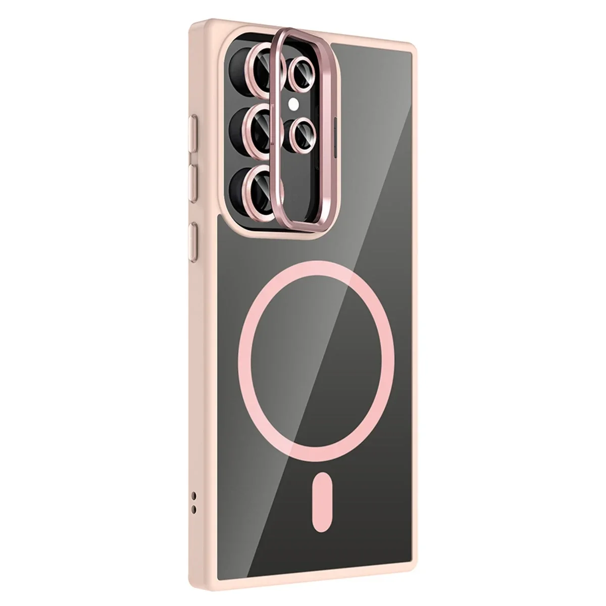 Joko Samsung Galaxy S24 Ultra Remim Lensli Magsafe Standlı Kapak - Pembe görsel 2