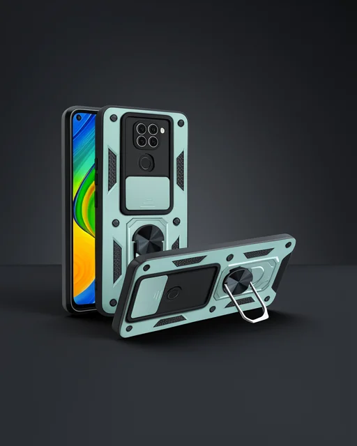 Xiaomi Redmi Note 9 4g Kılıf Pars Lens Yüzüklü Silikon - Yeşil