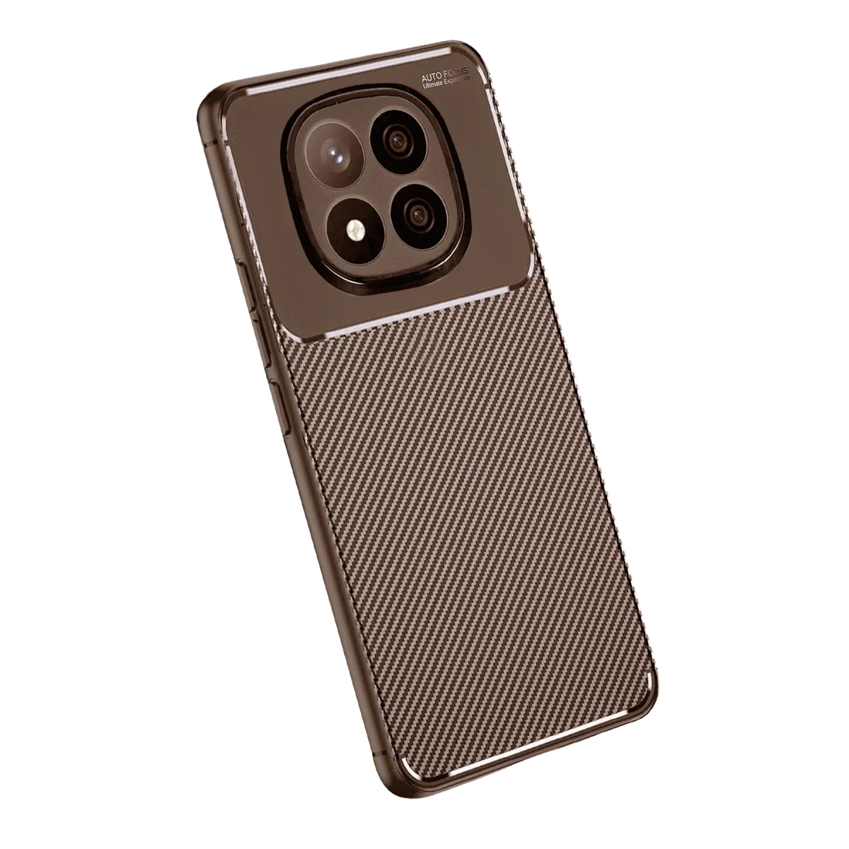 Xiaomi Redmi Note 14 Pro Plus Kılıf Auto Focus Karbon Kapak - Kahverengi görsel 3