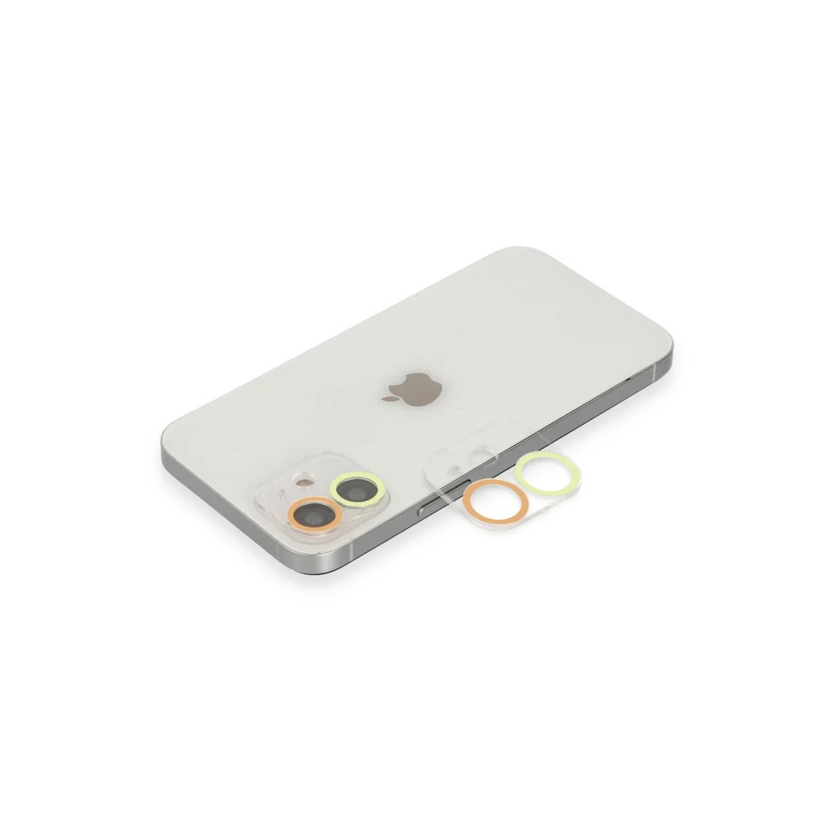 Apple İphone 12 Renkli Kamera Lens Koruma Cam - Sarı-turuncu