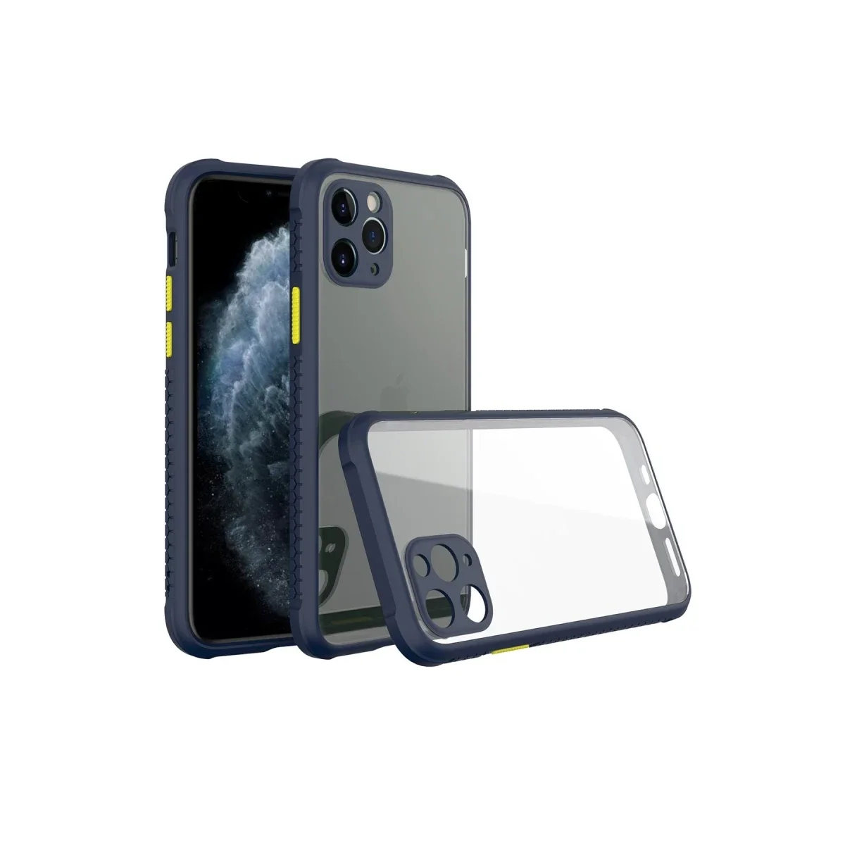 Apple iPhone 11 Pro Kılıf Miami Şeffaf Silikon - Lacivert