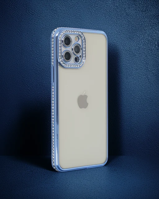 Apple İphone 12 Pro Kılıf Joke Taşlı Silikon - Mavi