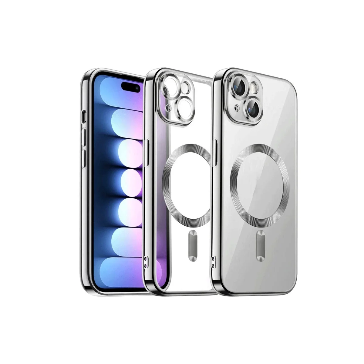 Apple İphone 15 Kılıf Kross Magneticsafe Kapak - Gümüş