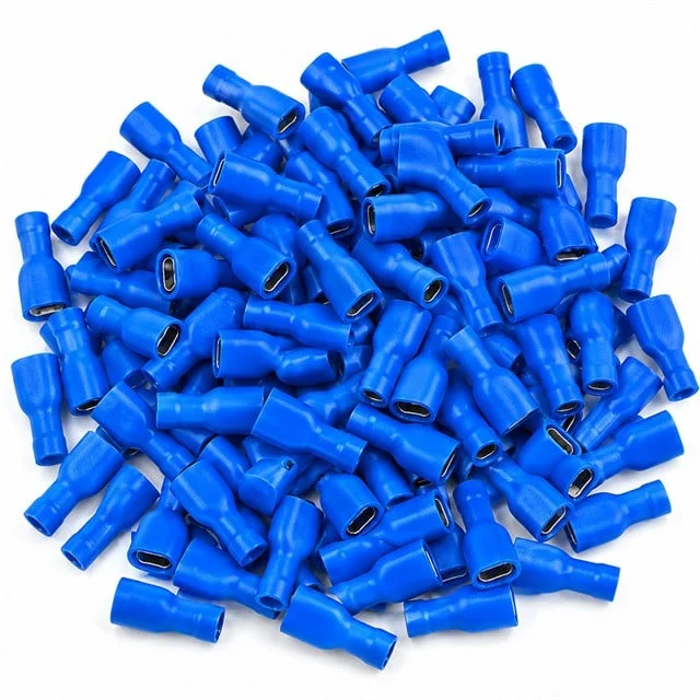 PM-39053 1,5-2,5mm2 Kesit 24x9x6mm Soket Mavi İzoleli Kablo Pabucu (100’lü Paket) görsel 2