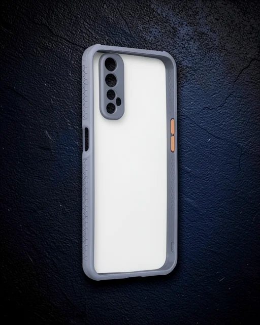 Realme 7 Kılıf Miami Şeffaf Silikon - Gri