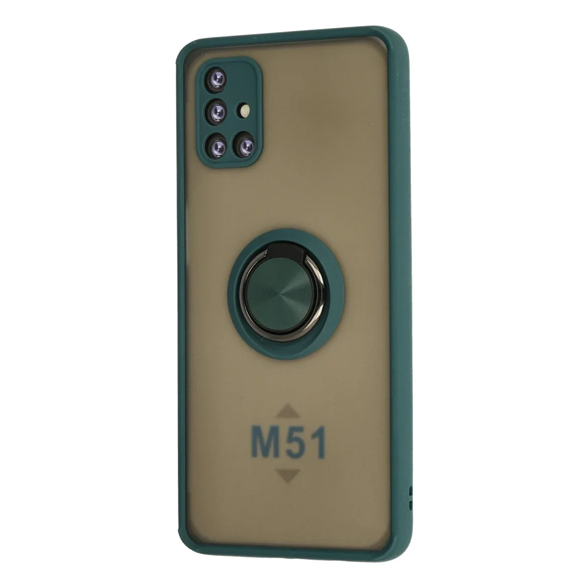 Samsung Galaxy M51 Kılıf Montreal Yüzüklü Silikon Kapak - Yeşil görsel 2