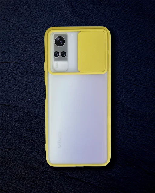 Vivo Y53s Kılıf Palm Buzlu Kamera Sürgülü Silikon - Sarı
