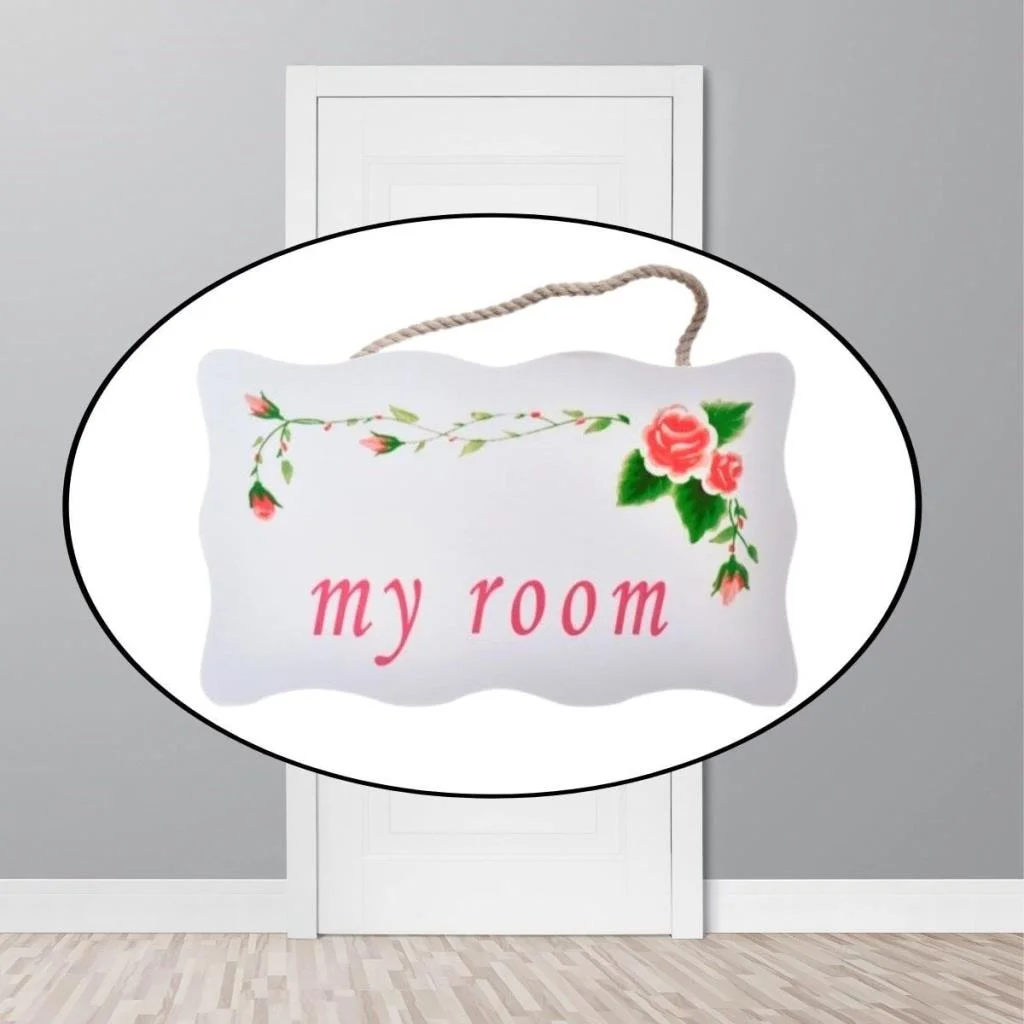 My Room Benim Odam Dekoratif Çiçek Desenli Kapı Askısı (adet fiyatıdır) görsel 5