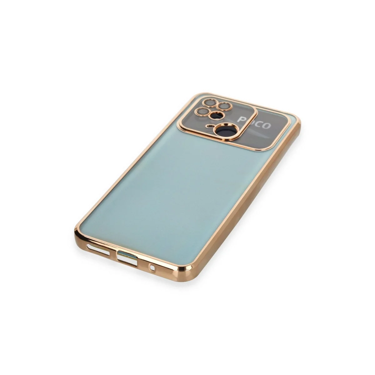 Xiaomi Redmi 10c Kılıf Razer Lensli Silikon - Gold görsel 4