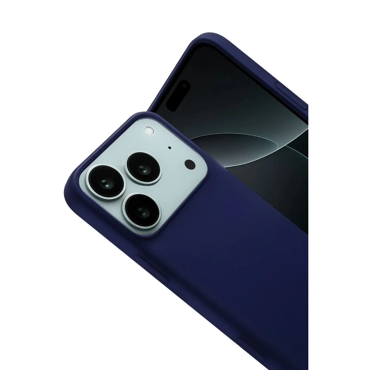 Apple İphone 17 Pro Nano İçi Kadife Silikon - Lacivert görsel 2