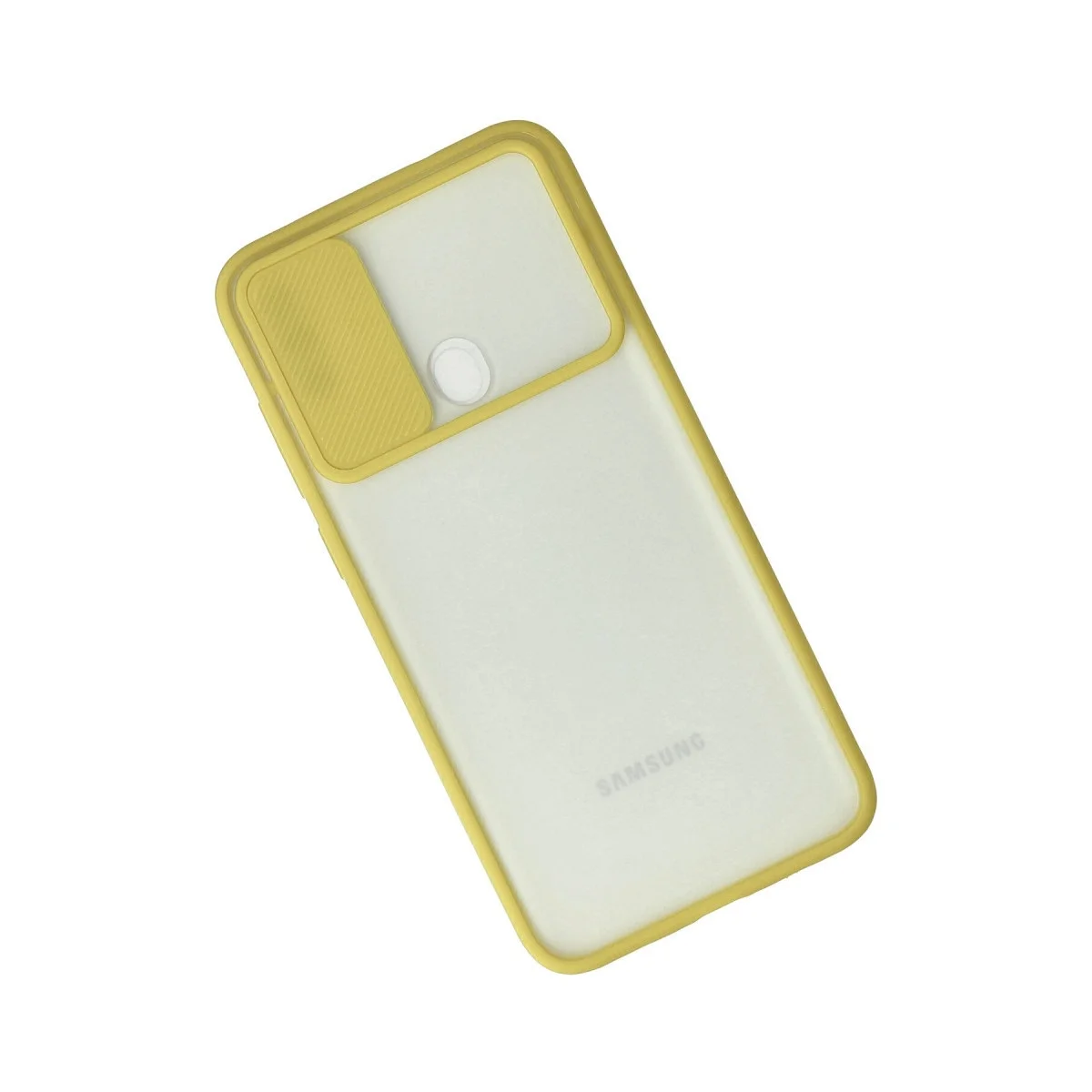 Samsung Galaxy A11 Kılıf Palm Buzlu Kamera Sürgülü Silikon - Sarı görsel 3