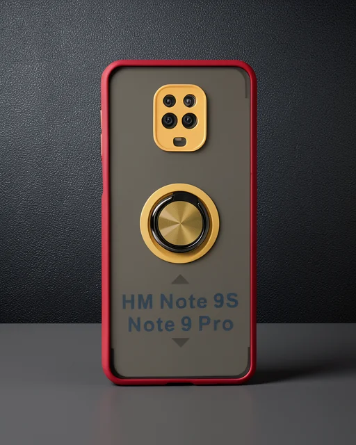 Xiaomi Redmi Note 9 Pro Kılıf Montreal Yüzüklü Silikon Kapak - Sarı