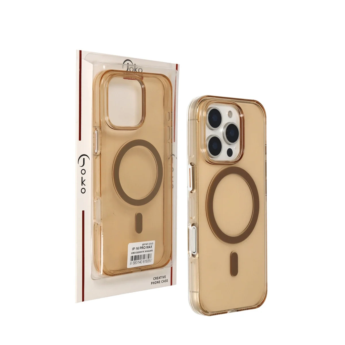 Joko Apple İphone 16 Pro Max Gleam Pc Sert Magsafe Kılıf - Şeffaf-gold görsel 3