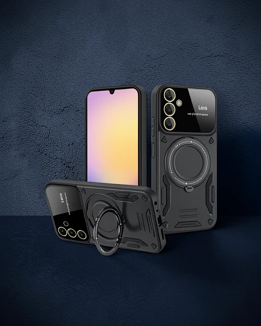 Samsung Galaxy A54 5g Kılıf Joy Lens Standlı Kapak - Siyah