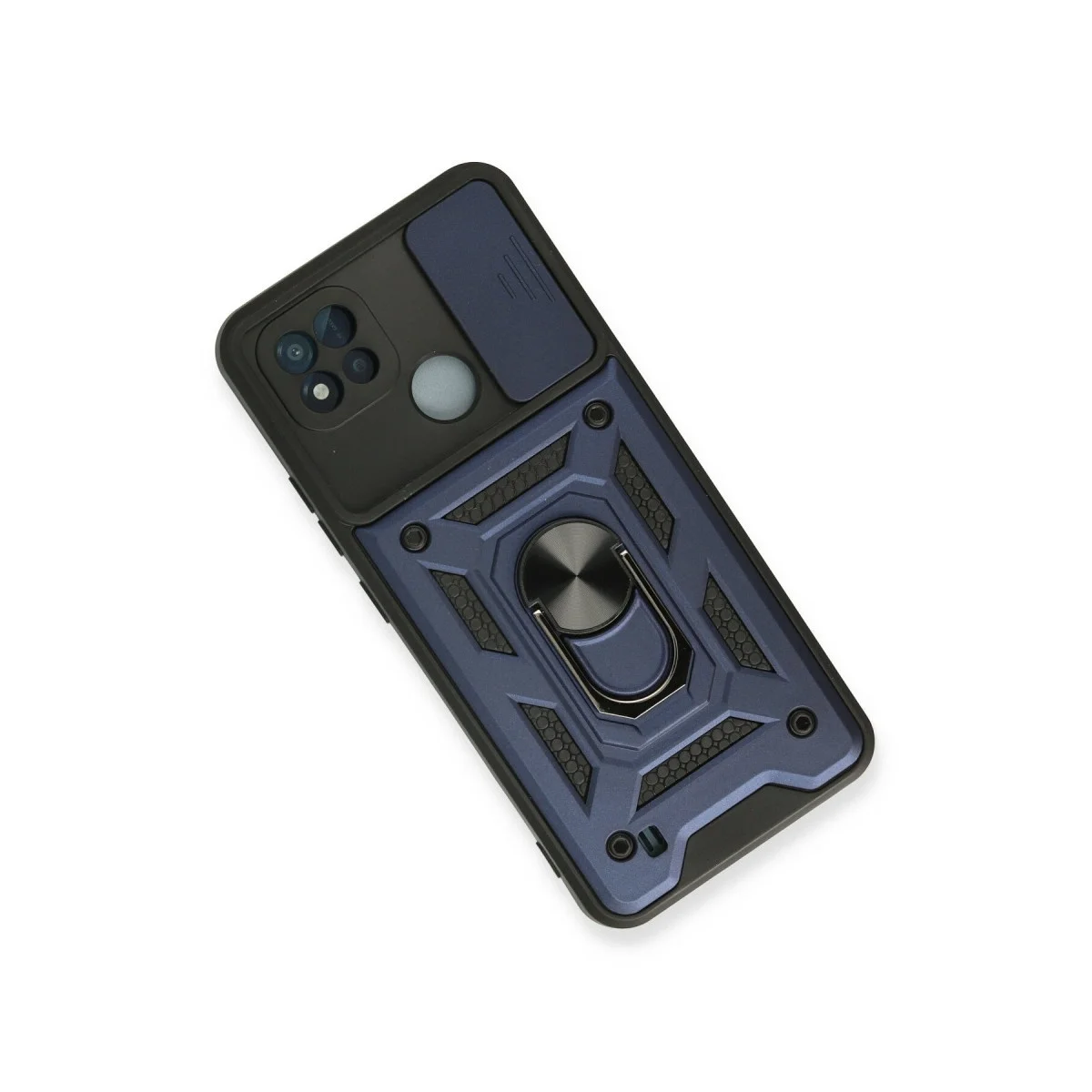 Realme C11 2021 Kılıf Pars Lens Yüzüklü Silikon - Lacivert görsel 3