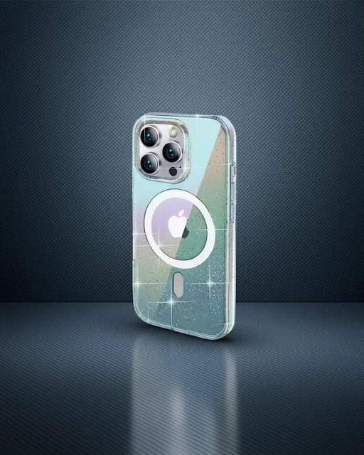 Joko Apple İphone 15 Pro Max Rasasi Simli Magsafe Kapak - Şeffaf