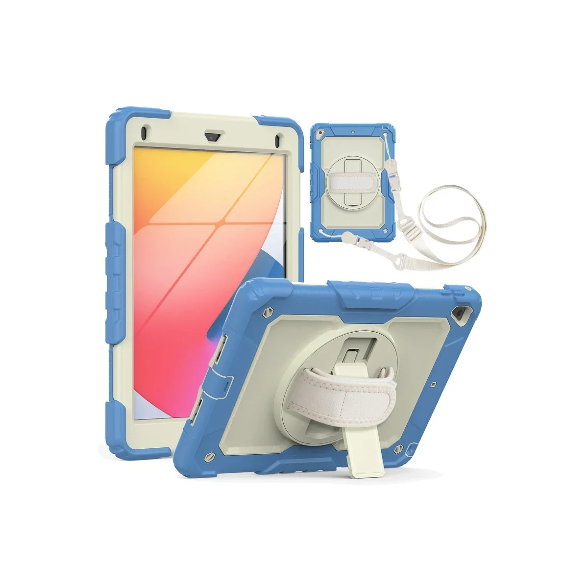 Apple iPad 5 Air 9.7 Kılıf Strap New Tablet Kapak - Mavi
