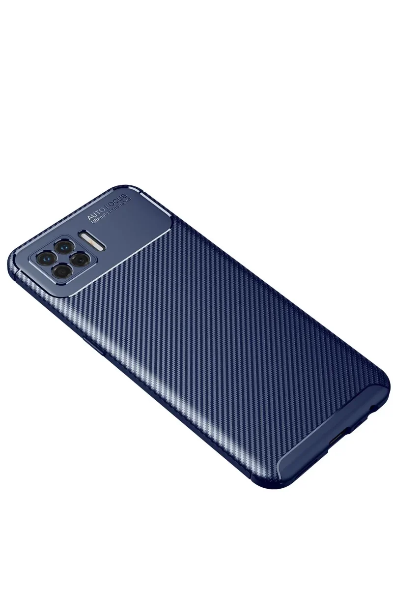 Oppo A73 Kılıf Auto Focus Karbon Kapak - Lacivert görsel 2