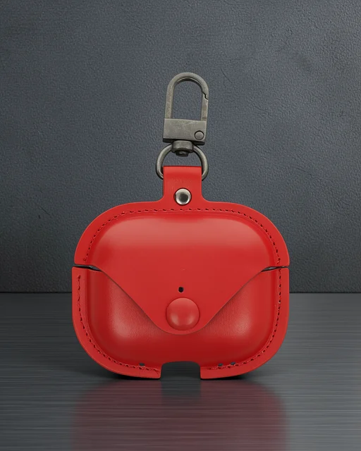 Apple Airpods Pro 2 (2.nesil) Çanta Deri Kılıf - Kırmızı