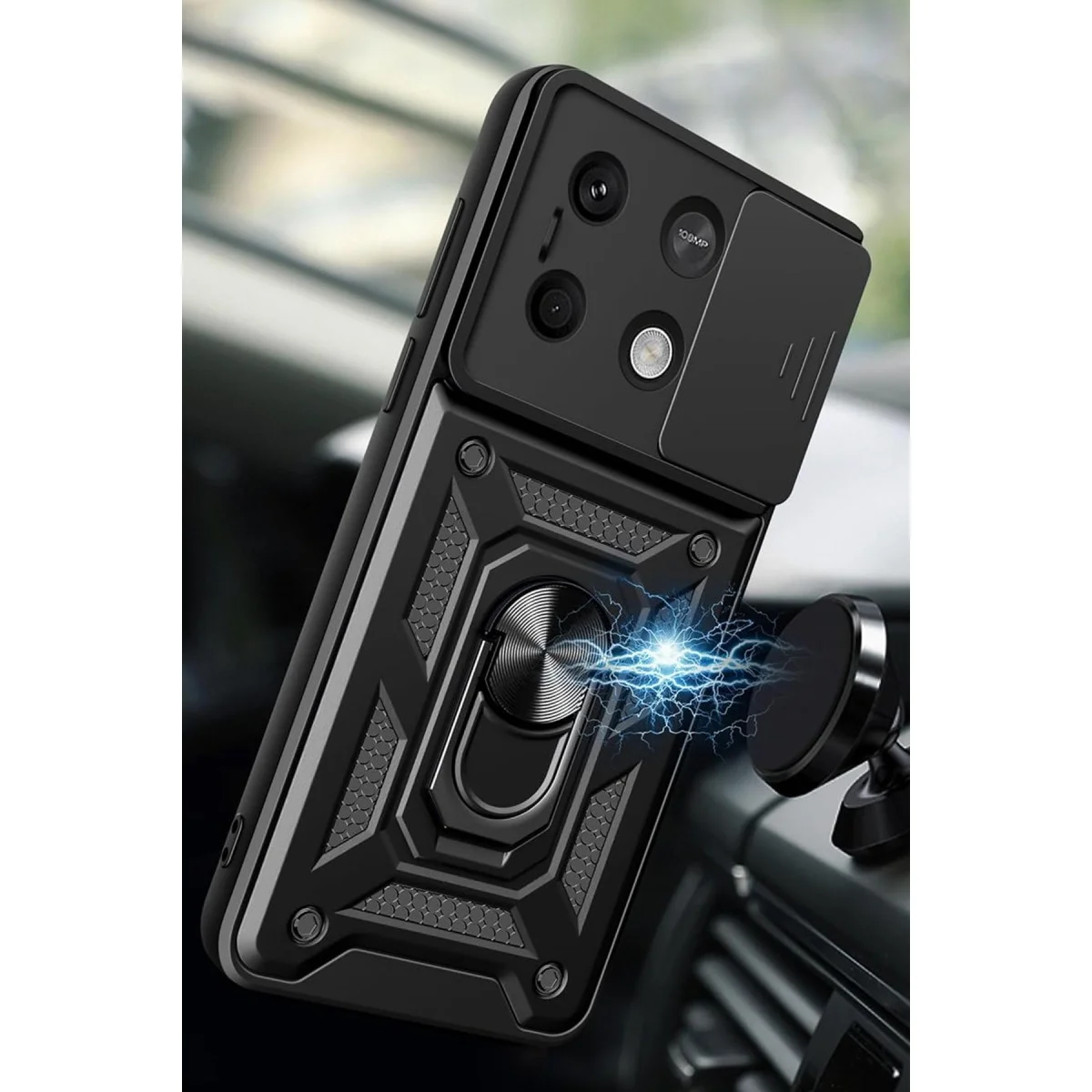 Xiao Red Note 13 4g Kılıf Pars Lens Yüzüklü Silikon - Yeşil görsel 4