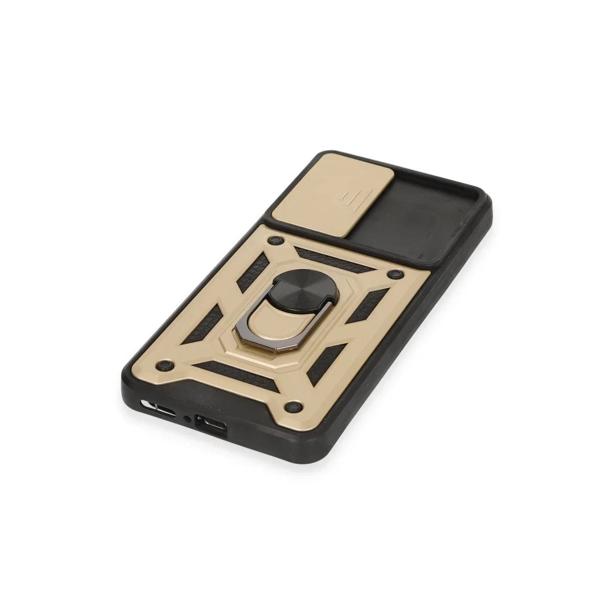 Xiaomi Mi 12T Pro Kılıf Pars Lens Yüzüklü Silikon - Gold görsel 5