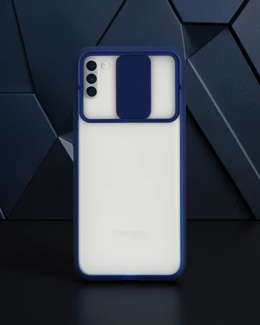 Samsung Galaxy A11 Kılıf Palm Buzlu Kamera Sürgülü Silikon - Lacivert