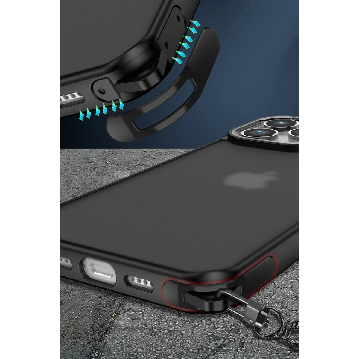 Apple İphone 14 Pro Kılıf Elegant Kapak - Pudra görsel 2