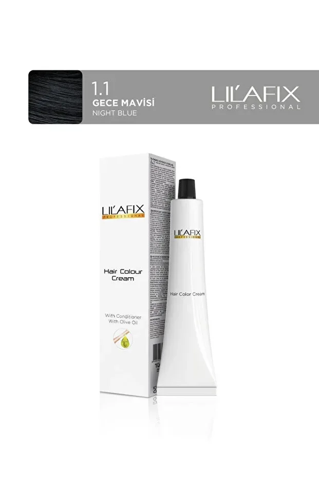 Lilafix Krem Profesyonel Tüp Saç Boyası 60ml - 1.1 Mavi Siyah