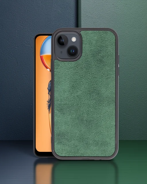 Apple İphone 14 Kılıf Aras Deri Kapak - Koyu Yeşil