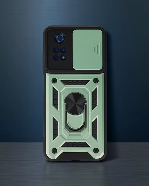 Xiaomi Poco M4 Pro 4g Kılıf Pars Lens Yüzüklü Silikon - Yeşil