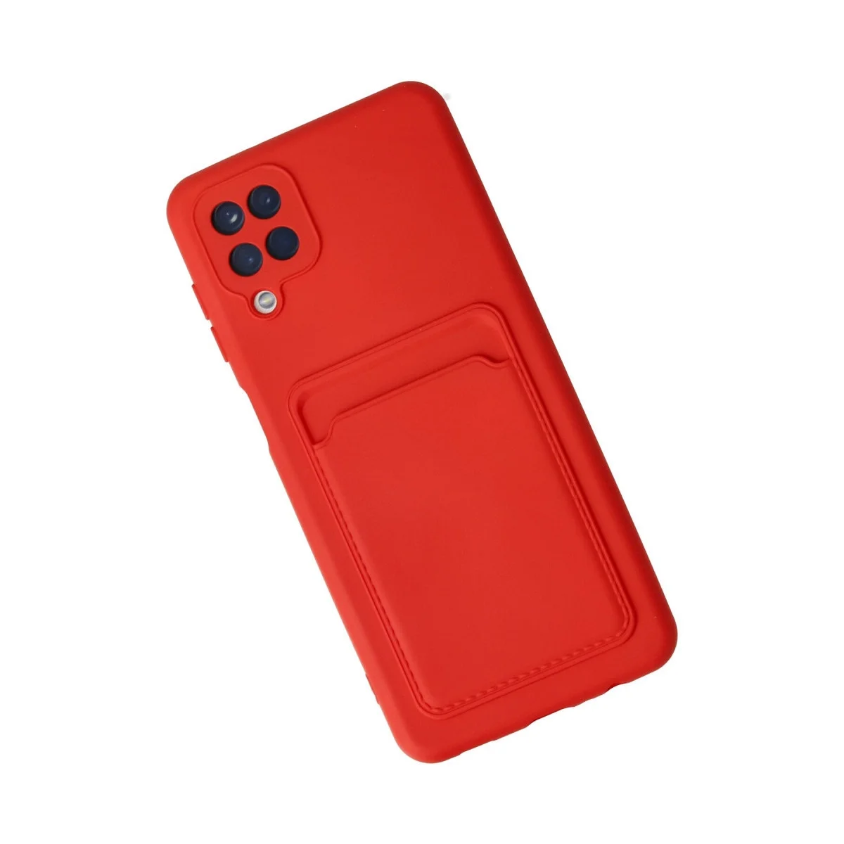 Samsung Galaxy A12 Kılıf Kelvin Kartvizitli Silikon - Kırmızı görsel 3