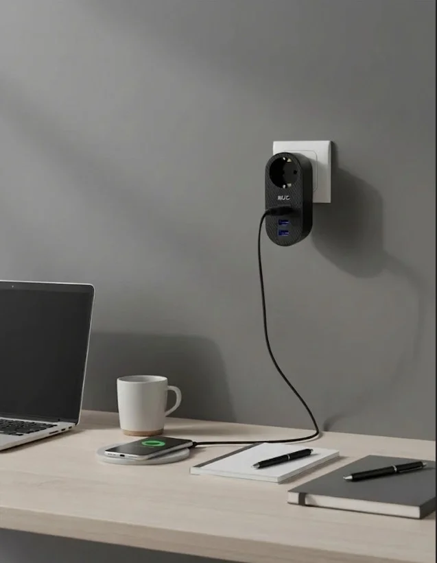 FTR-07 2xUSB 1xTypeC Termal Akım Korumalı Isıya Dayanıklı Tekli Priz görsel 2