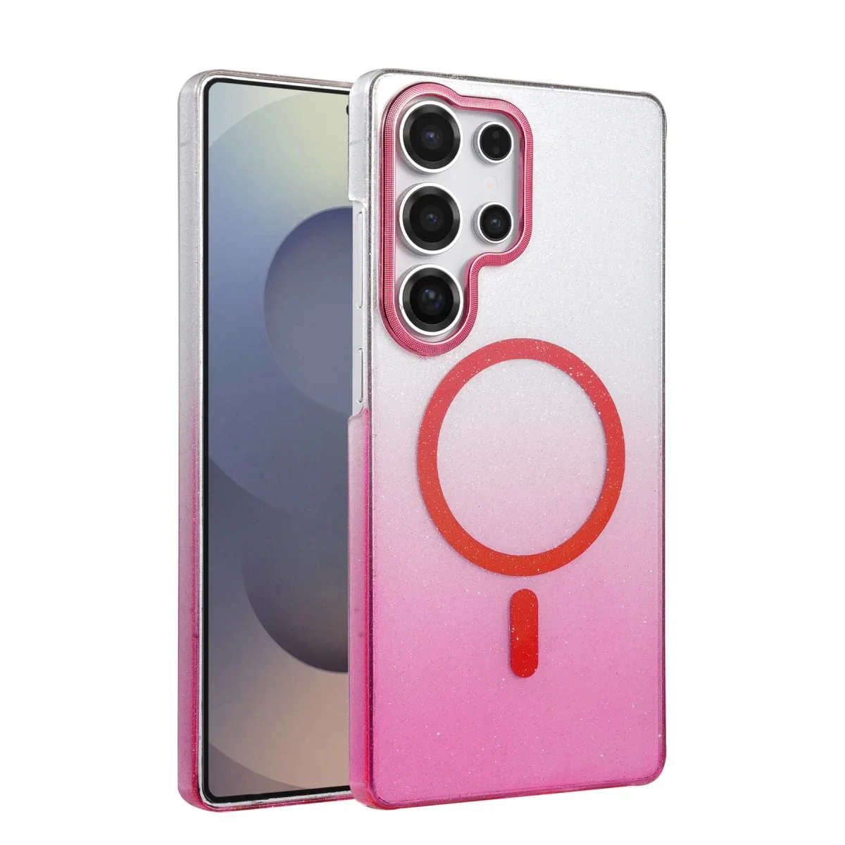 Samsung Galaxy S23 Ultra Glossy Magsafe Kapak - Pembe